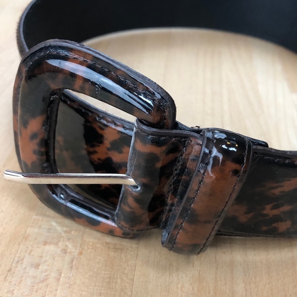 Harold's Accessories - Tortoise Patent Wide Belt - Med